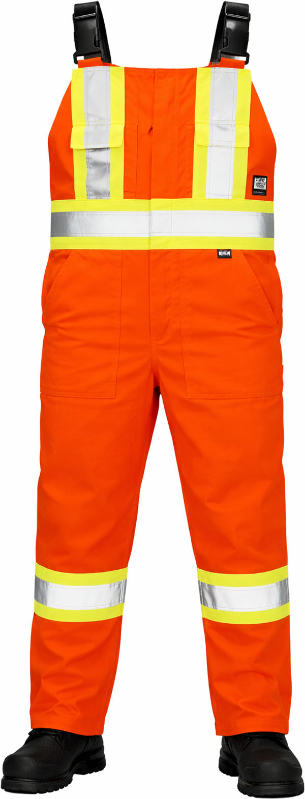 An image of a Custom Tough Duck Cotton Duck Insulated Safety Overall in Bright Orange!