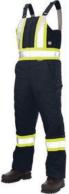 Am image of a Custom Tough Duck Cotton Duck Insulated Safety Overall in Navy!