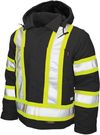 Am image of a Custom Tough Duck Cotton Duck Safety Jacket in Black!