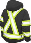 Am image of a Custom Tough Duck Cotton Duck Safety Jacket in Black!