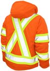 Am image of a Custom Tough Duck Cotton Duck Safety Jacket in Bright Orange!