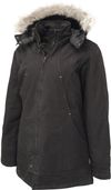 Am image of a Custom Tough Duck Cotton Duck Womens Hydro Parka in Black!