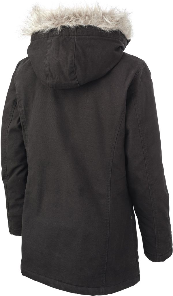 Am image of a Custom Tough Duck Cotton Duck Womens Hydro Parka in Black!