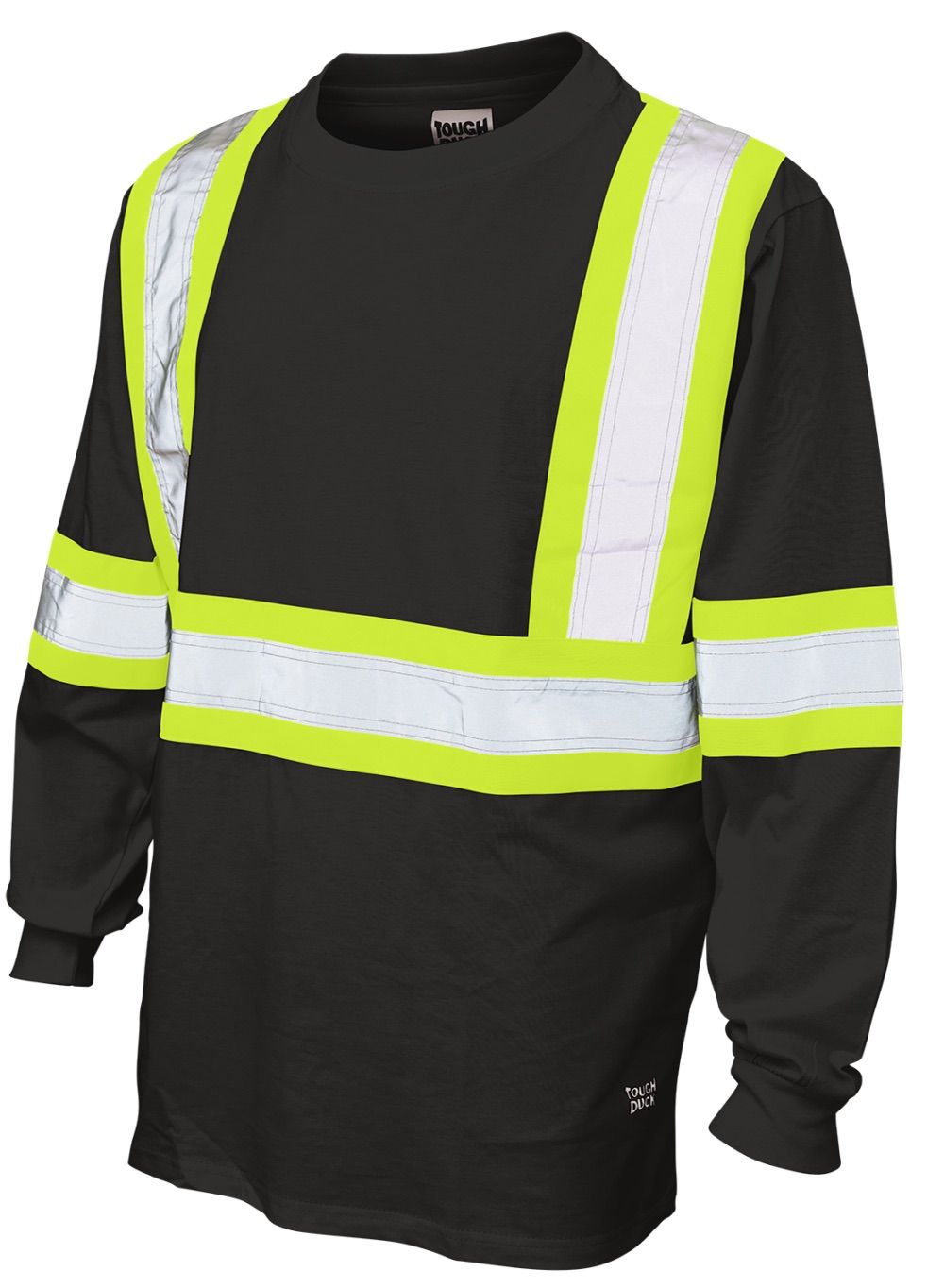 Tough Duck Cotton Long Sleeve Safety TShirt in Black