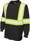 Am image of a Custom Tough Duck Cotton Long Sleeve Safety TShirt in Black!
