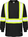 An image of a Custom Tough Duck Cotton Long Sleeve Safety TShirt in Black!