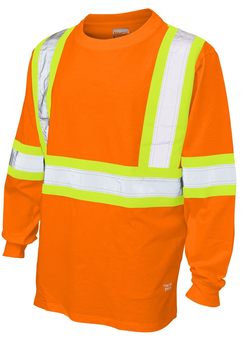 Tough Duck Cotton Long Sleeve Safety TShirt in Bright Orange