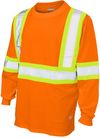 Am image of a Custom Tough Duck Cotton Long Sleeve Safety TShirt in Bright Orange!