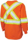 Am image of a Custom Tough Duck Cotton Long Sleeve Safety TShirt in Bright Orange!