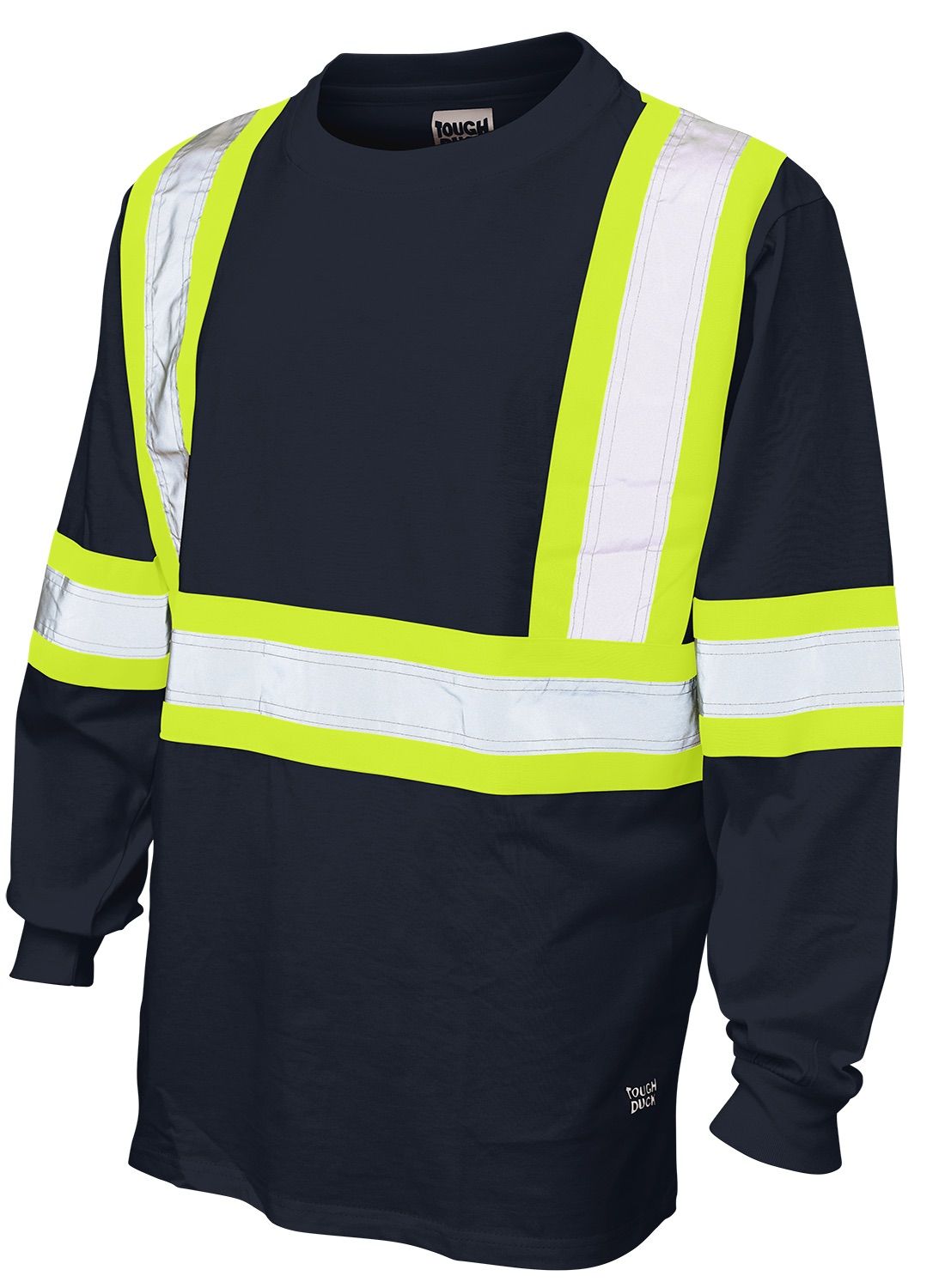 Tough Duck Cotton Long Sleeve Safety TShirt in Navy
