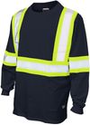 Am image of a Custom Tough Duck Cotton Long Sleeve Safety TShirt in Navy!