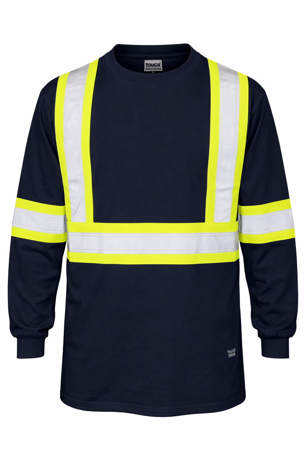 Tough Duck Cotton Long Sleeve Safety TShirt in Navy