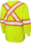 Am image of a Custom Tough Duck Cotton Long Sleeve Safety TShirt in Yellow!