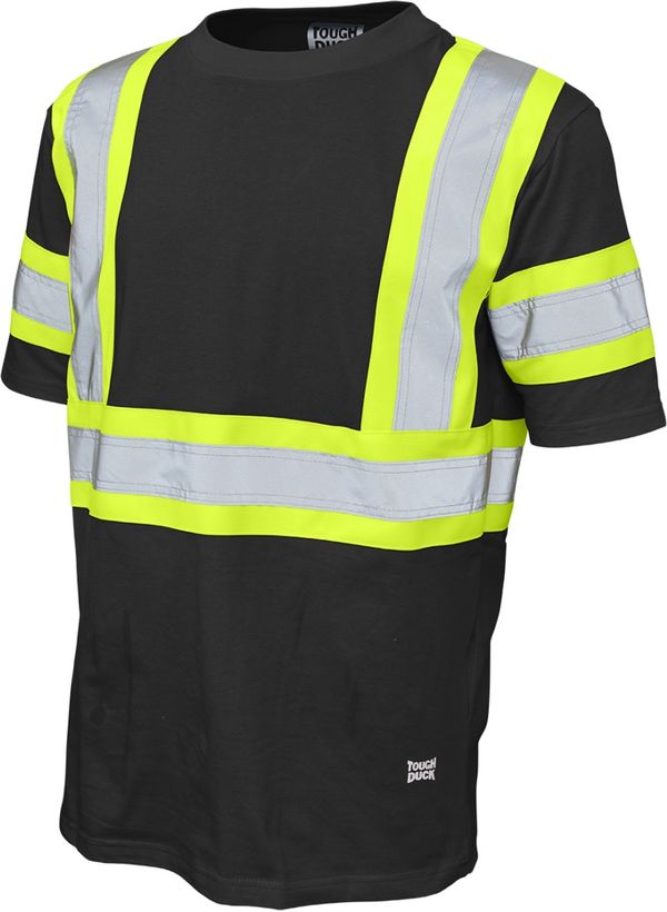 Am image of a Custom Tough Duck Cotton Safety TShirt in Black!