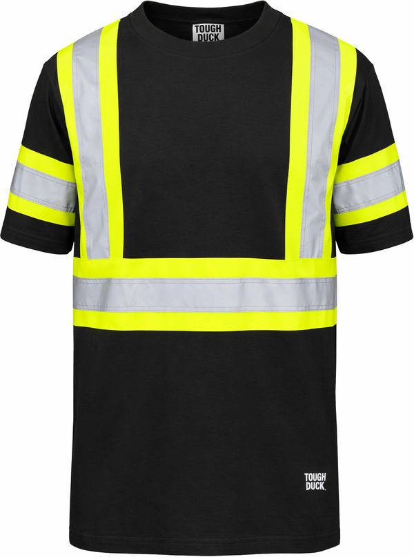 An image of a Custom Tough Duck Cotton Safety TShirt in Black!