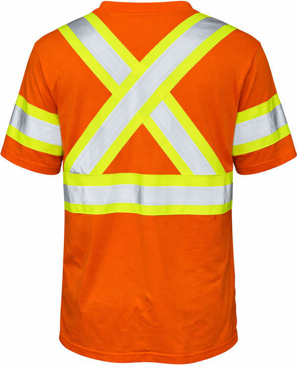 An image of a Custom Tough Duck Cotton Safety TShirt in Bright Orange!