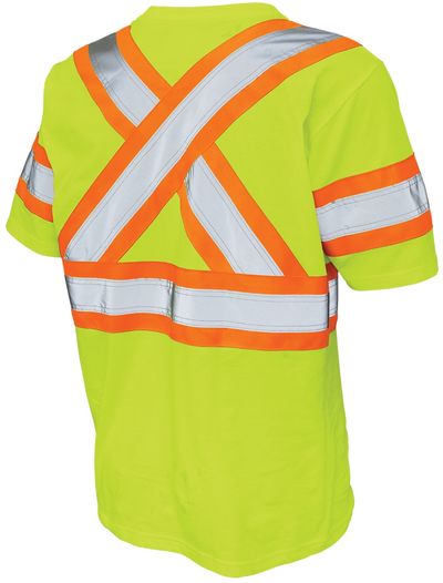 Am image of a Custom Tough Duck Cotton Safety TShirt in Yellow!