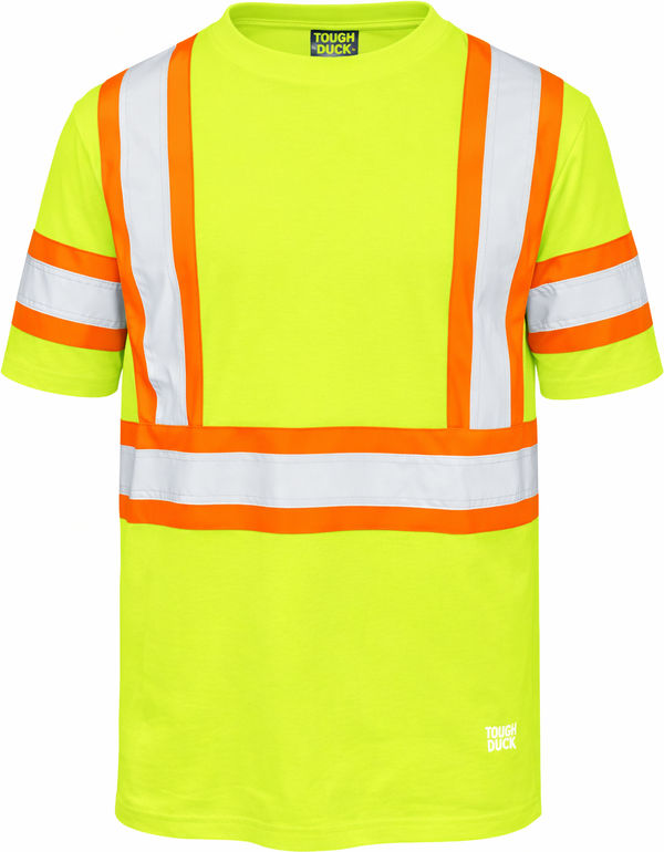 An image of a Custom Tough Duck Cotton Safety TShirt in Yellow!