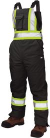 Am image of a Custom Tough Duck Flex Insulated Womens Safety Bib Overall in Black!