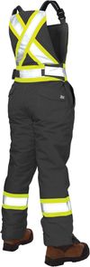Am image of a Custom Tough Duck Flex Insulated Womens Safety Bib Overall in Black!
