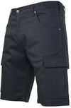 Am image of a Custom Tough Duck Flex Twill Cargo Short in Black!