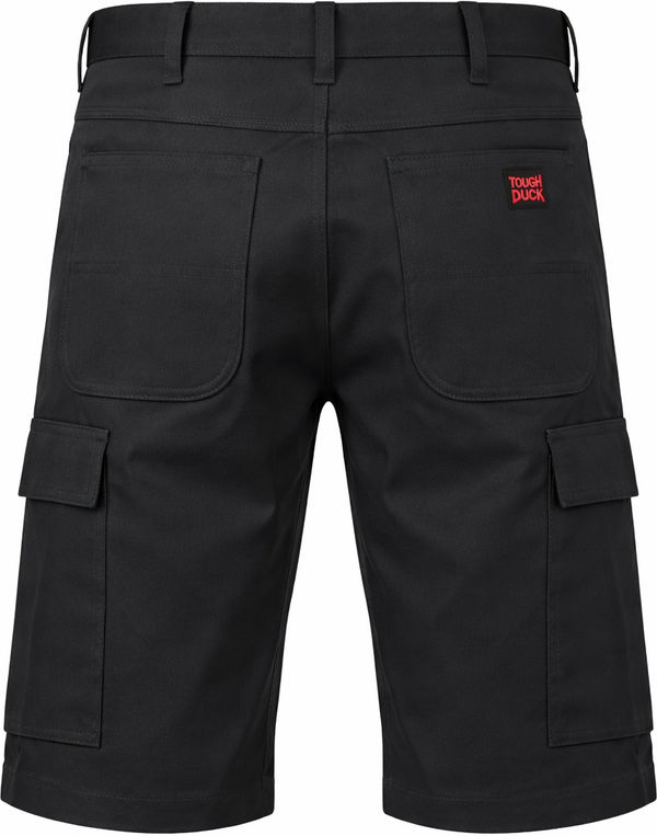 An image of a Custom Tough Duck Flex Twill Cargo Short in Black!