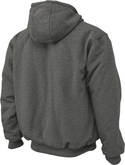 Am image of a Custom Tough Duck Insulated Hoodie in Charcoal!