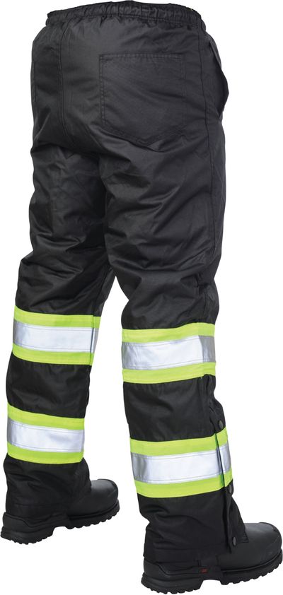Am image of a Custom Tough Duck Insulated Safety Pull On Pant in Black!