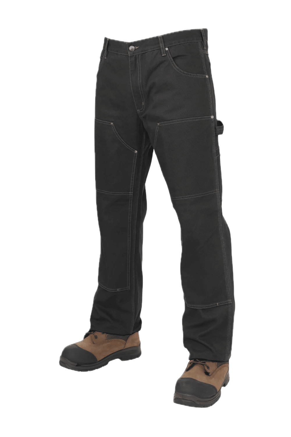 Tough Duck Loose Fit Washed Duck Double Front Pants in Black