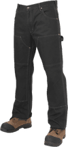 Am image of a Custom Tough Duck Loose Fit Washed Duck Double Front Pants in Black!