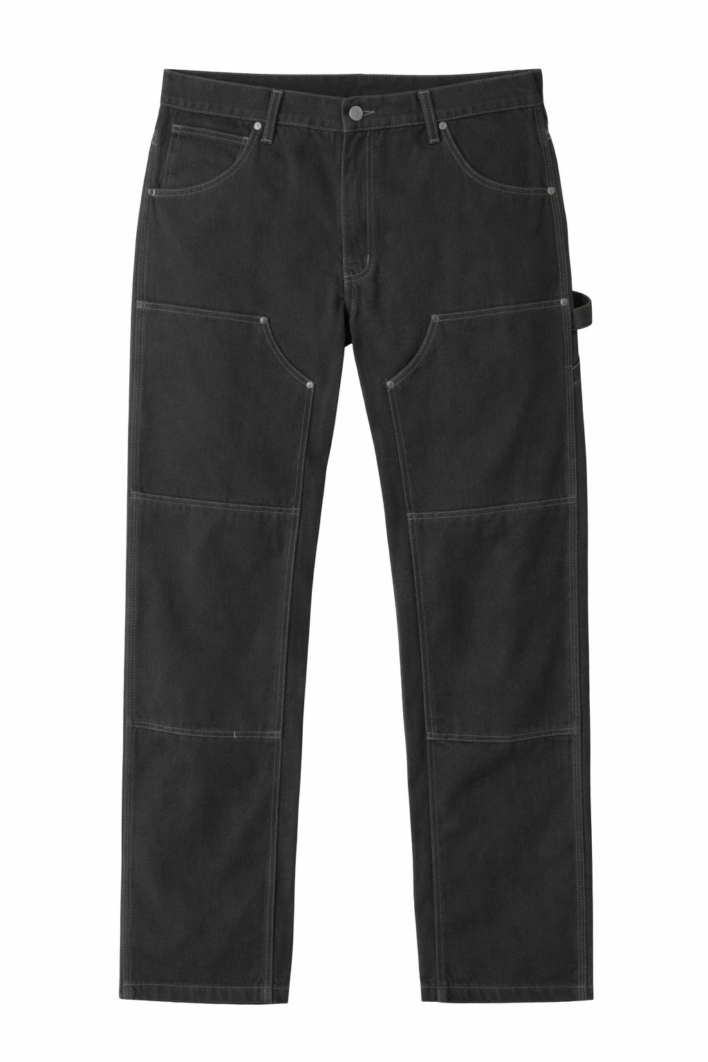 Tough Duck Loose Fit Washed Duck Double Front Pants in Black