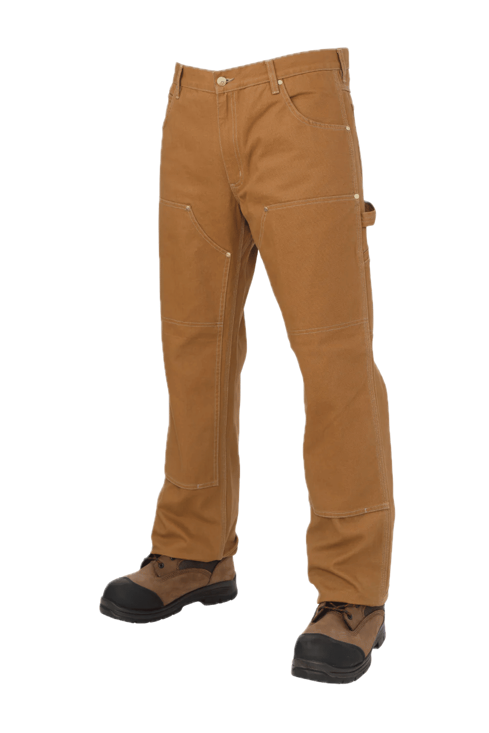 Tough Duck Loose Fit Washed Duck Double Front Pants in Brown