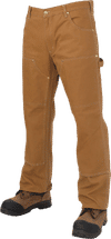 Am image of a Custom Tough Duck Loose Fit Washed Duck Double Front Pants in Brown!