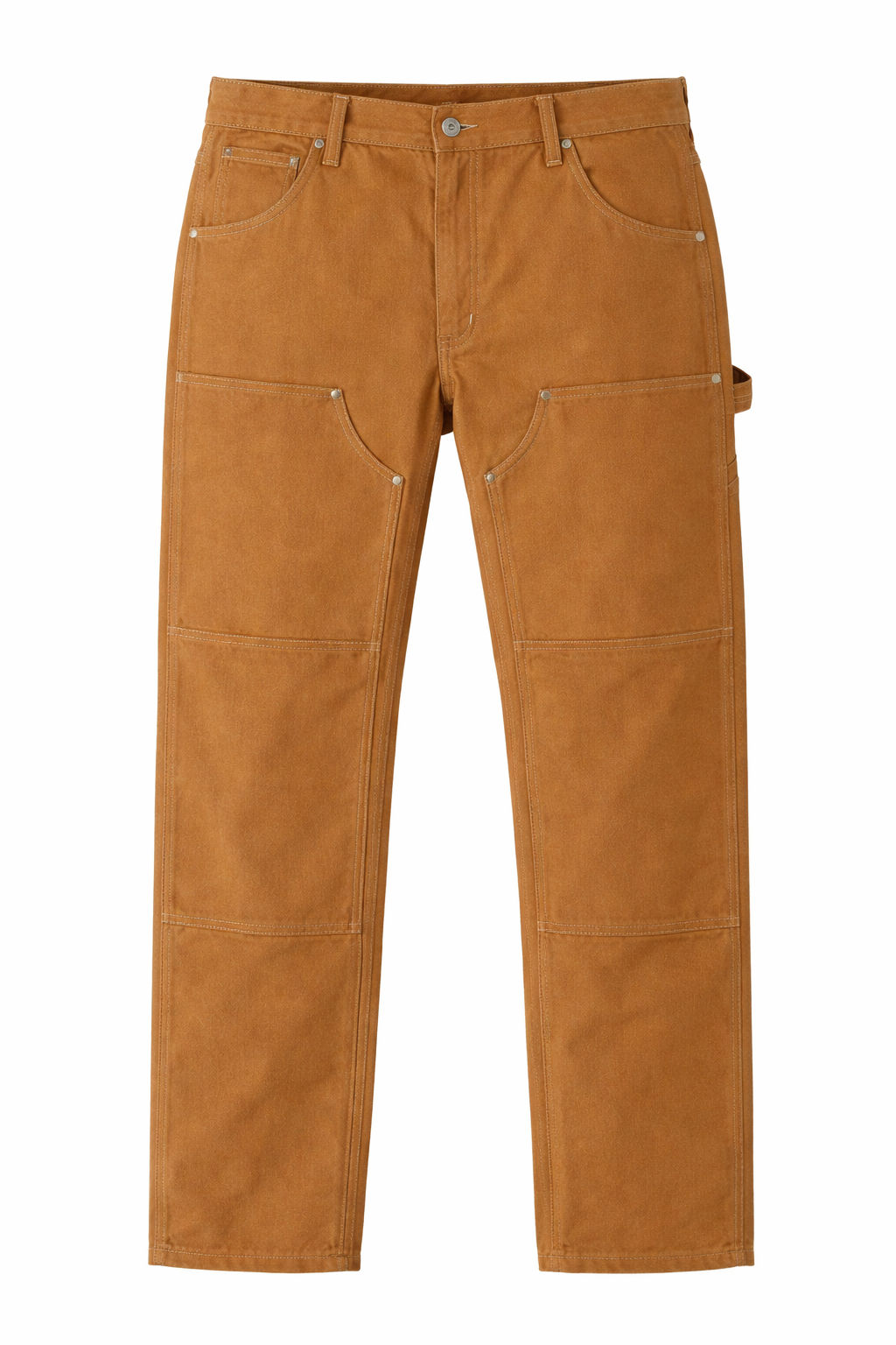 Tough Duck Loose Fit Washed Duck Double Front Pants in Brown