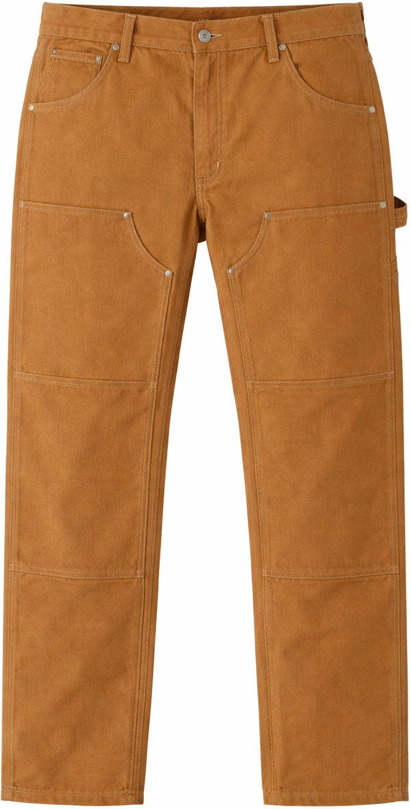 An image of a Custom Tough Duck Loose Fit Washed Duck Double Front Pants in Brown!