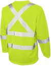 Am image of a Custom Tough Duck Mesh Long Sleeve Safety Tee with Segmented Stripes in Fluorescent Green!
