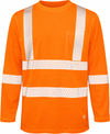 An image of a Custom Tough Duck Mesh Long Sleeve Safety Tee with Segmented Stripes in Fluorescent Orange!