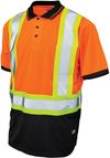 Am image of a Custom Tough Duck Mesh Safety Polo Shirt in Fluorescent Orange!
