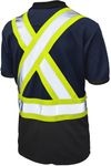 Am image of a Custom Tough Duck Mesh Safety Polo Shirt in Navy!