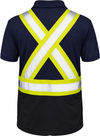 An image of a Custom Tough Duck Mesh Safety Polo Shirt in Navy!