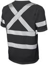 Am image of a Custom Tough Duck Mesh Safety Tee with Segmented Stripes in Black!