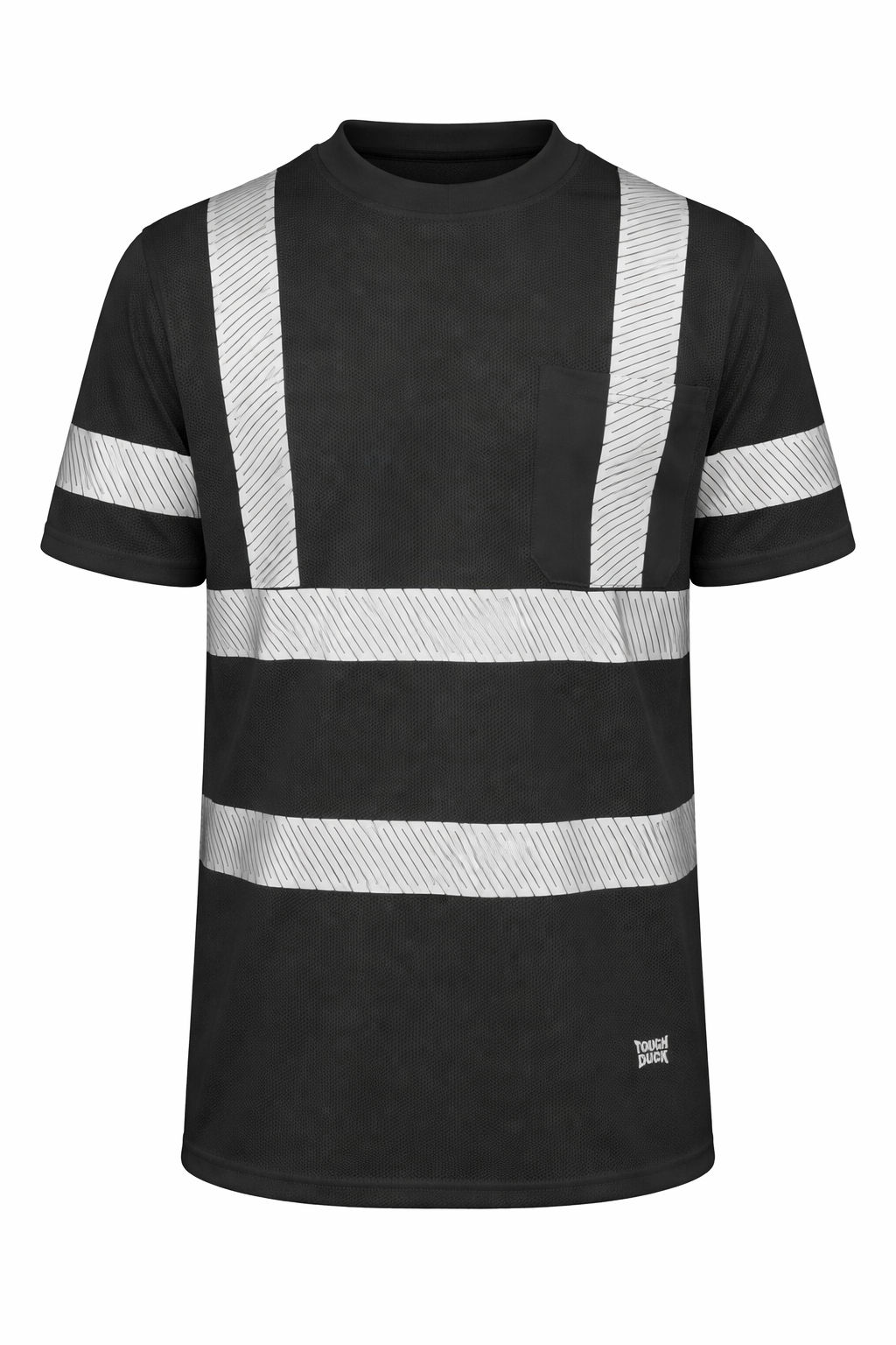 Tough Duck Mesh Safety Tee with Segmented Stripes in Black