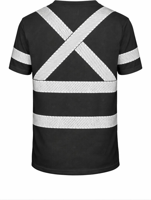 An image of a Custom Tough Duck Mesh Safety Tee with Segmented Stripes in Black!