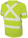 Am image of a Custom Tough Duck Mesh Safety Tee with Segmented Stripes in Fluorescent Green!