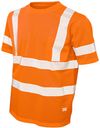 Am image of a Custom Tough Duck Mesh Safety Tee with Segmented Stripes in Fluorescent Orange!