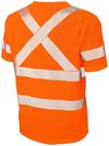 Am image of a Custom Tough Duck Mesh Safety Tee with Segmented Stripes in Fluorescent Orange!