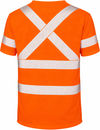 An image of a Custom Tough Duck Mesh Safety Tee with Segmented Stripes in Fluorescent Orange!