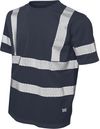 Am image of a Custom Tough Duck Mesh Safety Tee with Segmented Stripes in Navy!
