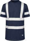 An image of a Custom Tough Duck Mesh Safety Tee with Segmented Stripes in Navy!