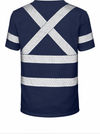An image of a Custom Tough Duck Mesh Safety Tee with Segmented Stripes in Navy!